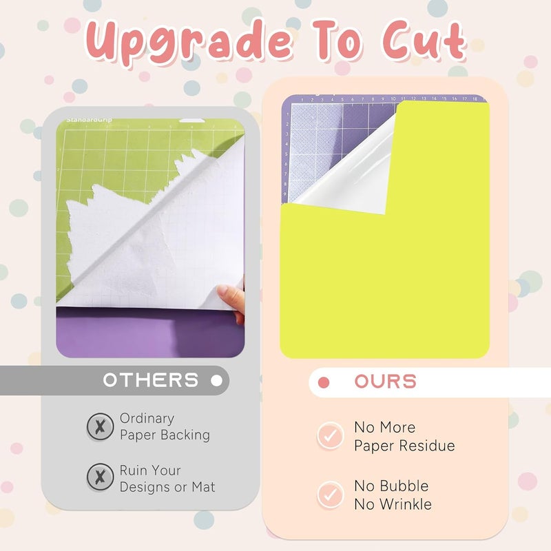 Tintnut Boho Permanent Vinyl - 8 Sheets 12"x10"Pastel Yellow Adhesive Vinyl Sheets Yellow Self Sticker Water proofing Vinyl Compatible with Cricut Or Silhouette - Image 4