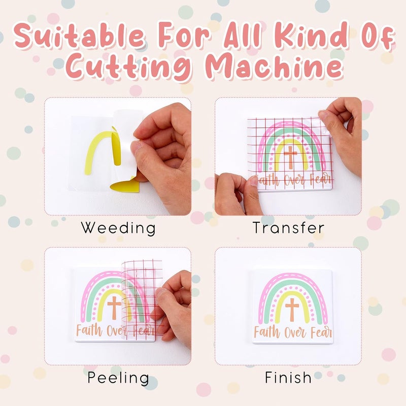 Tintnut Boho Permanent Vinyl - 8 Sheets 12"x10"Pastel Yellow Adhesive Vinyl Sheets Yellow Self Sticker Water proofing Vinyl Compatible with Cricut Or Silhouette - Image 3