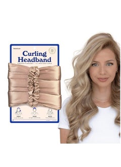 Satin Heatless Hair Curler Set — The Original Curling Headband — Heatless Curling Rod Headband Hair Accessories For Women — Includes 2 Scrunchies (Cream)