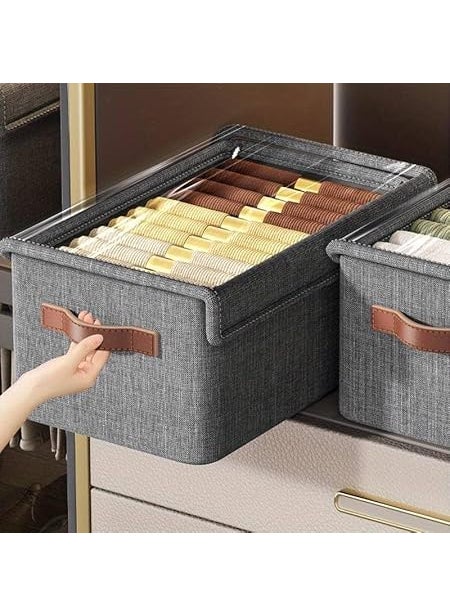 KAVSIYA KAVSIYA trade Folding Storage Box With Lid Large Clear Collapsible Stackable Wheels Foldable Plastic Bins For OrganizerPACK OF 1  - Image 3