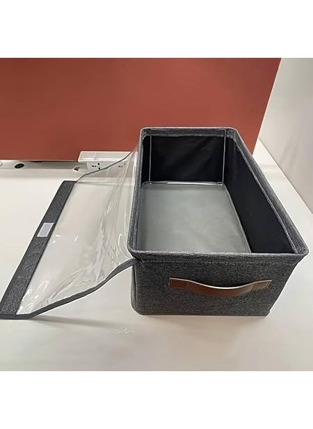 KAVSIYA KAVSIYA trade Folding Storage Box With Lid Large Clear Collapsible Stackable Wheels Foldable Plastic Bins For OrganizerPACK OF 1  - Image 2