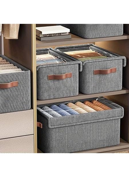 KAVSIYA KAVSIYA trade Folding Storage Box With Lid Large Clear Collapsible Stackable Wheels Foldable Plastic Bins For OrganizerPACK OF 1  - Image 4