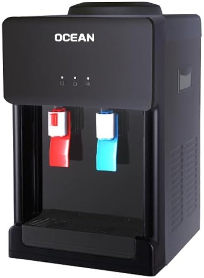 أوشن اوشن موزع مياه لسطح المكتب ساخن وبارد بسعة تبريد 4 لتر/ساعة مع قفل أمان للأطفال ، لون أسود - OCMWDT 224 - Image 1