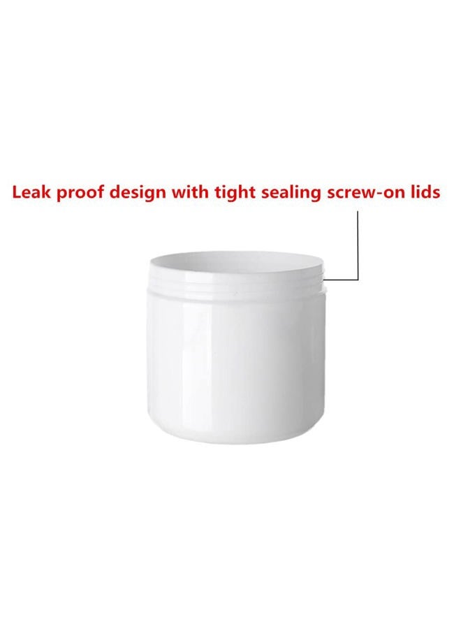 Honkenda Plastic Empty Cosmetic Containers with Lid, Portable 8 Oz 250ml Refillable Make-up Face Cream Jars Case for Body Scrub Mask Lotion Storage Pot (8 Pack White) - Image 4