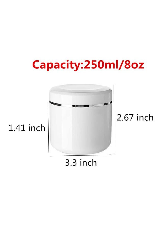 Honkenda Plastic Empty Cosmetic Containers with Lid, Portable 8 Oz 250ml Refillable Make-up Face Cream Jars Case for Body Scrub Mask Lotion Storage Pot (8 Pack White) - Image 2