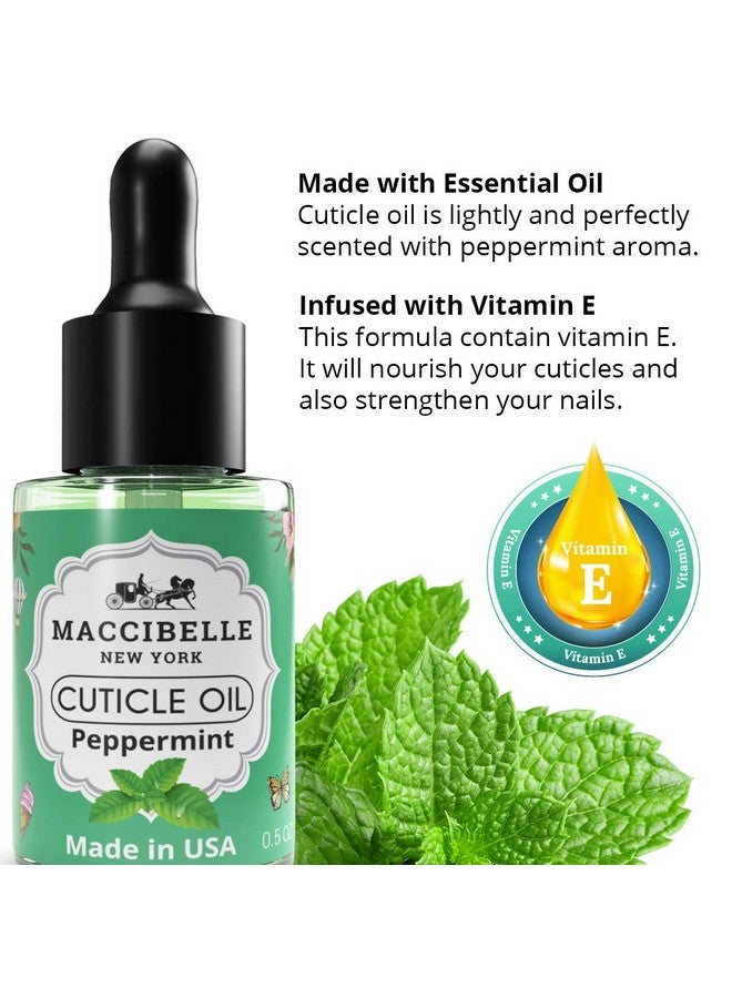 maccibelle Cuticle Oil Heals Dry Cracked Cuticles 0.5 Oz 2 Bottles (Peppermint) - Image 3