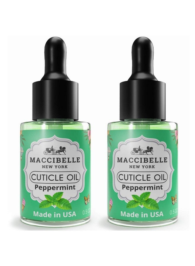 maccibelle Cuticle Oil Heals Dry Cracked Cuticles 0.5 Oz 2 Bottles (Peppermint) - Image 1
