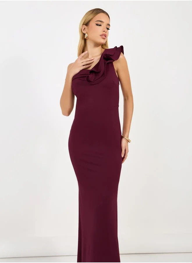 Styli Ruffled One-Shoulder Dress