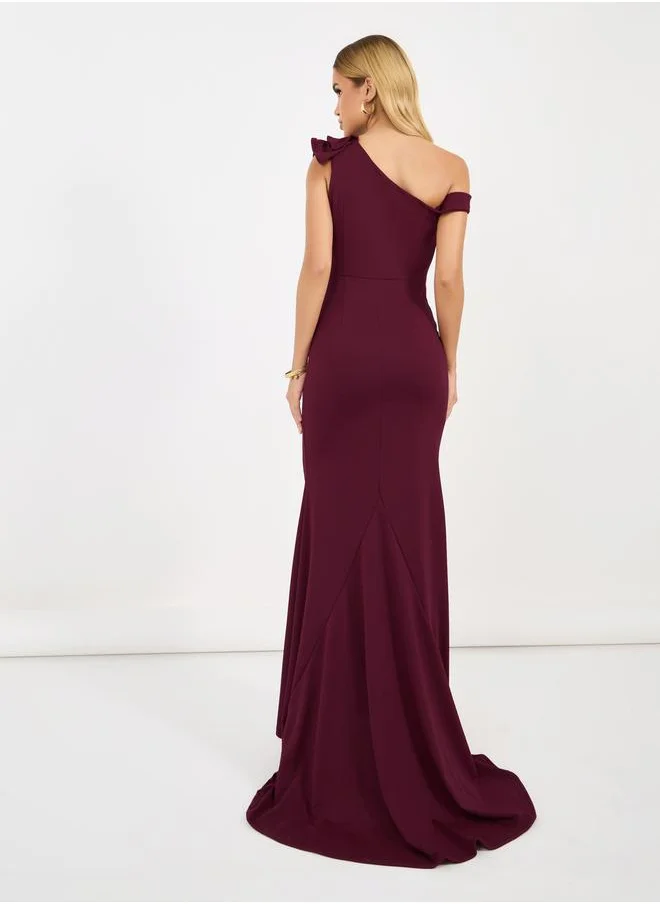 Styli Ruffled One-Shoulder Dress