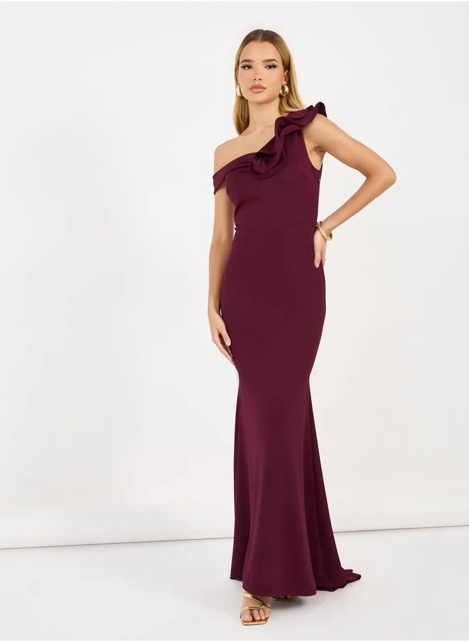 Styli Ruffled One-Shoulder Dress
