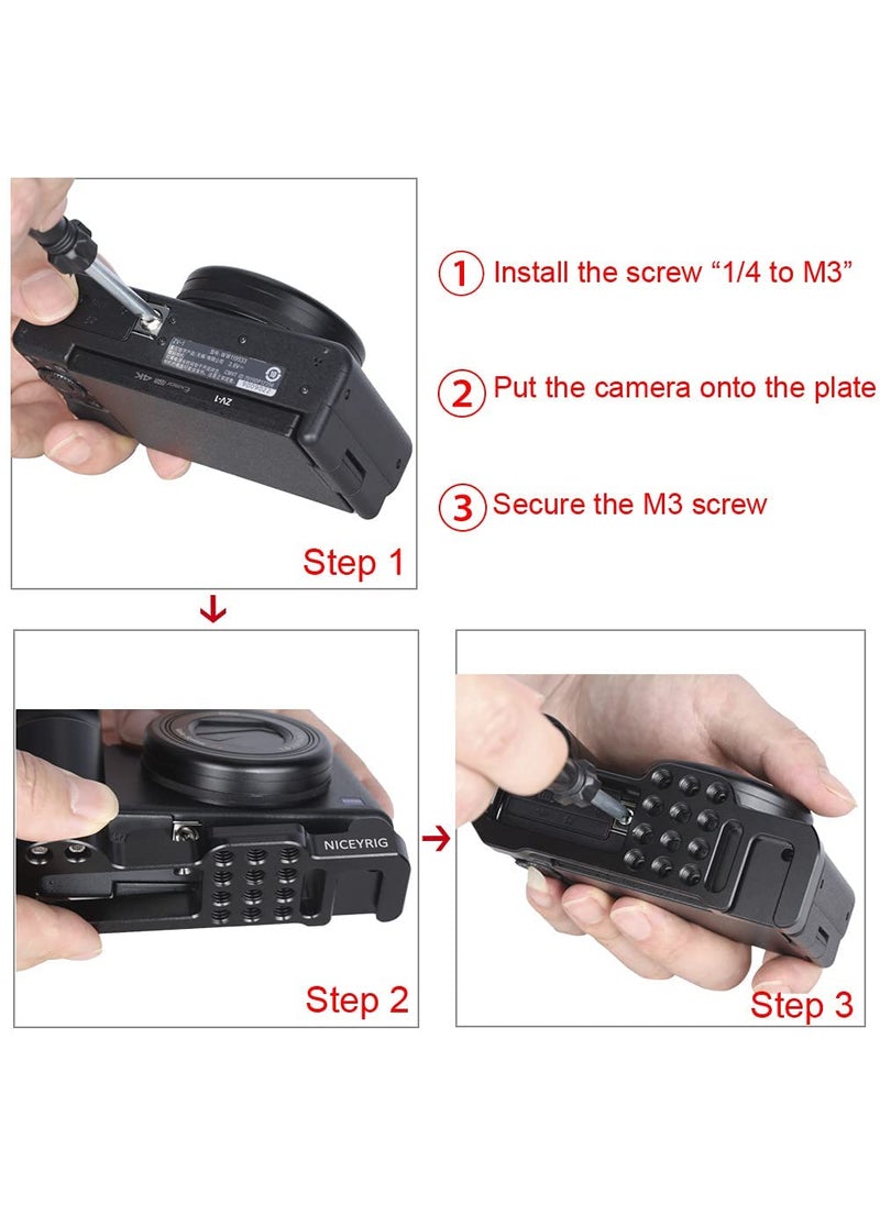 NICEYRIG NICEYRIG Side Grip for Sony ZV-1 Vlog Vlogging 4K Camera, Extension Bracket with Quick Release Base Plate for ARCA Standard - 465  - Image 5