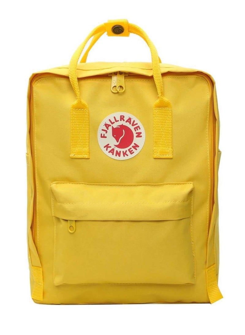 Large Capacity Backpack Lightweight Casual Bags Classic Student Schoolbags For Unisex Yellow 20L