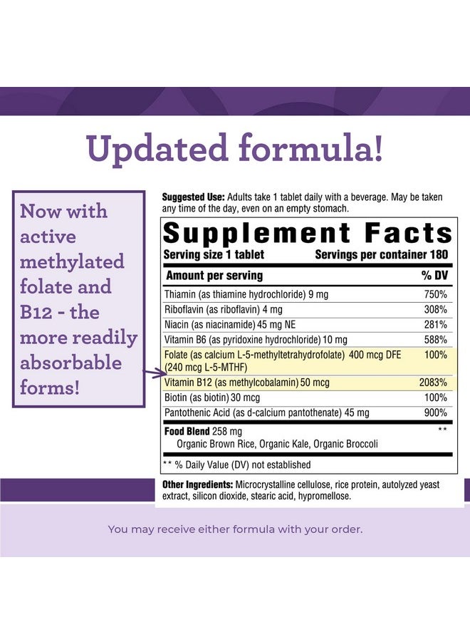 Innate Response Formulas B Complex - B Vitamin Supplement - Supports Cellular Energy Production And Metabolism - Vegan, Kosher, Non-Gmo Project Verified - Made Without 9 Food Allergens - 180 Tablets  - Image 2