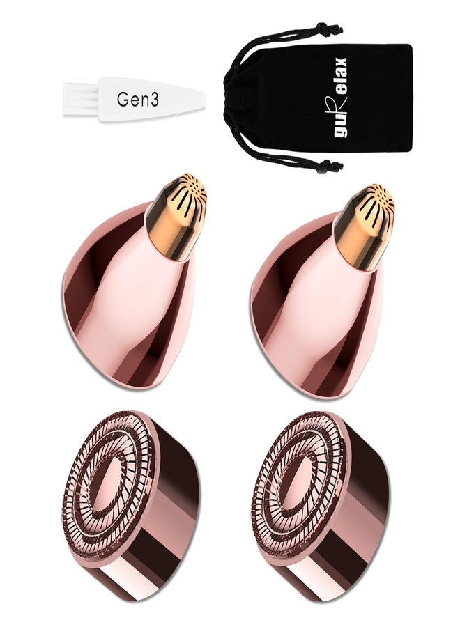 جوريلاتكس رؤوس بديلة من الجيل الثالث من Gurelax لأجهزة إزالة شعر الوجه والحواجب، شفرات بديلة مطلية بالذهب عيار 18 قيراطًا، متوافقة مع الجيل الثالث الجديد من Flawless (2+2). - Image 1