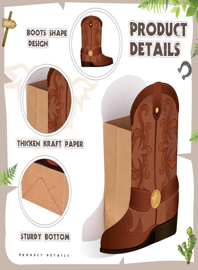 Weekgrat 8 Set Western Cowboy Boots Flower Boxes Centerpiece Boot Shape Boxes Decorations Western Theme Party Boot for Cowboy Cowgirl Birthday Party Baby Shower Wedding Supplies - Image 3
