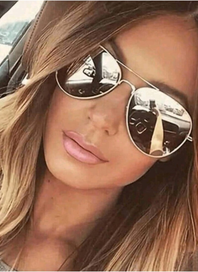شي إن 1 قطعة نظارات طيار معدنية عصرية جديدة للنساء  - Image 1