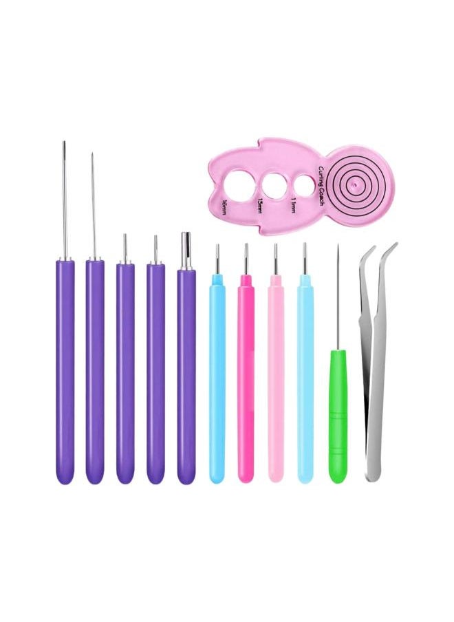 Generic - Paper Quilling Tools Slotted Kit, Handmade Rolling Curling Paper Quilling Kits, 9 Colorful Quilling Needle Pen for Paper Cards Art Craft DIY, Total - Image 1