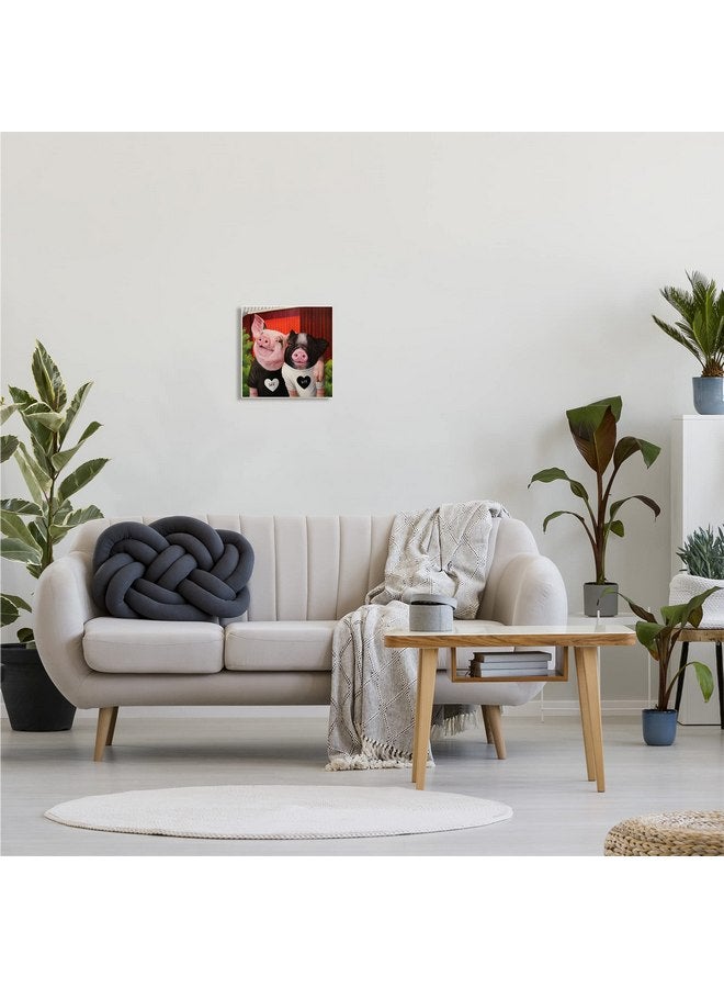 Stupell Industries Best Friends Forever Farm Pigs Happy Fun Animals, Designed by Lucia Heffernan Wall Plaque, 12 x 12, Pink - Image 2