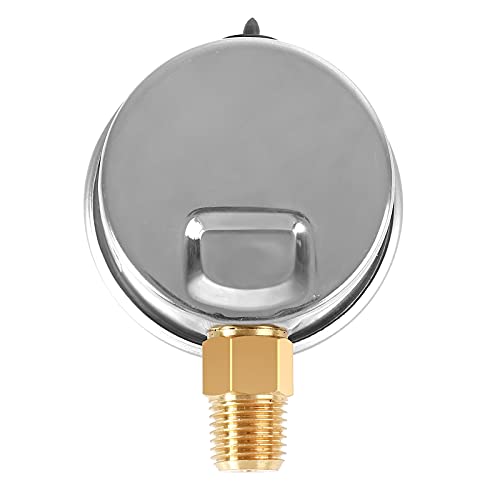 UHARBOUR Glycerin Filled Pressure Gauge with 304 Stainless Steel Case, 1-1/2" Black Dial, 0-100Psi, High Accuracy, 1/8" NPT Center Bottom Mount…… - Image 5