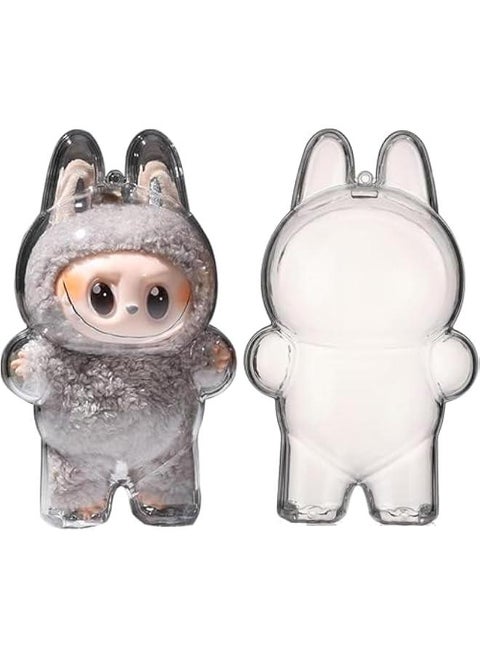 Labubu protective case - Labubu case,Labubu Keychain Plush Figure Doll Protective Cover,Labubu Clear Dust Cover Figure Display Bag,Protective Cover for Labubu Plush Figure Doll(Style A Standing)