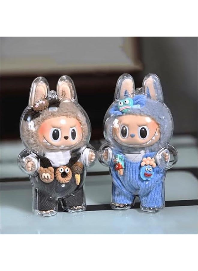 Generic - Labubu protective case - Labubu case,Labubu Keychain Plush Figure Doll Protective Cover,Labubu Clear Dust Cover Figure Display Bag,Protective Cover for Labubu Plush Figure Doll(Style A Standing) - Image 1