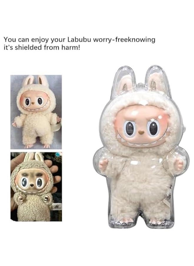 Generic - Labubu protective case - Labubu case,Labubu Keychain Plush Figure Doll Protective Cover,Labubu Clear Dust Cover Figure Display Bag,Protective Cover for Labubu Plush Figure Doll(Style A Standing) - Image 1