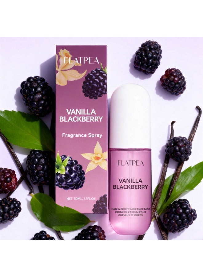 Fragrance Hair Spray | Floral and Fruity Scent, Perfume-Grade Hair Care, Long-Lasting Fragrance, Nourishing and Smooth, Portable [Vanilla Blackberry] - Image 1
