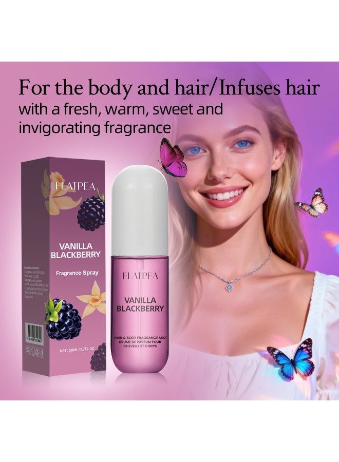 Fragrance Hair Spray | Floral and Fruity Scent, Perfume-Grade Hair Care, Long-Lasting Fragrance, Nourishing and Smooth, Portable [Vanilla Blackberry] - Image 3