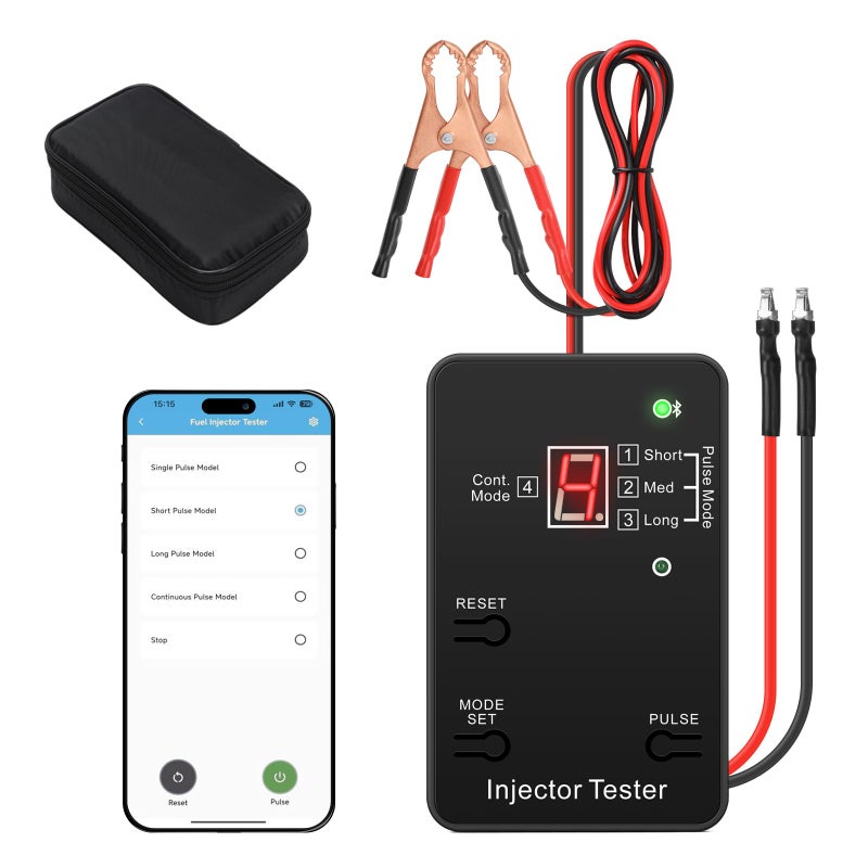 Zuomeng Bluetooth Universal Fuel Injector Tester and Cleaner Kit 4 Pulse Modes Bluetooth APP Control Compatible with Any Fuel Pressure Tester - Image 3