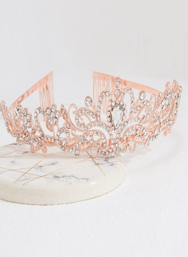 AOPRIE Birthday Sash & Crown - Rose Gold Tiara for Sweet 16 Girls & Women - Rhinestone Happy Birthday Accessory - Image 5
