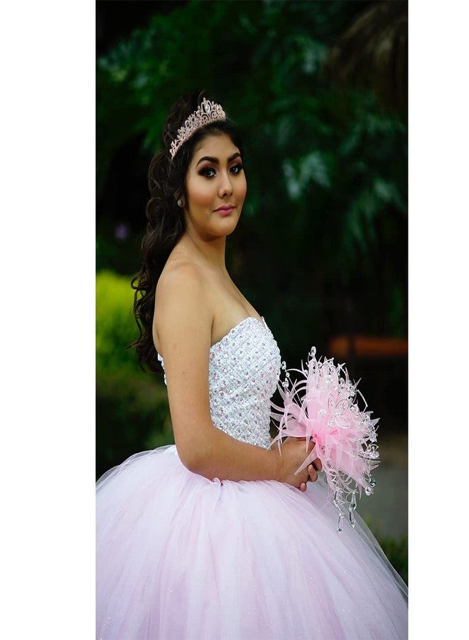 AOPRIE Birthday Sash & Crown - Rose Gold Tiara for Sweet 16 Girls & Women - Rhinestone Happy Birthday Accessory - Image 3