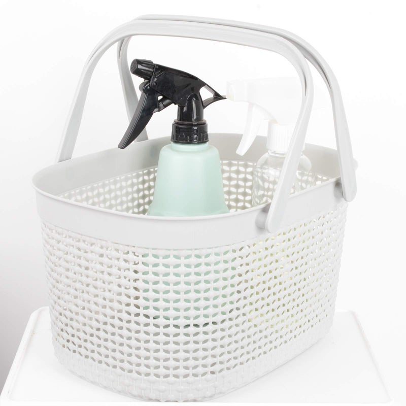 rejomiik Portable Shower Caddy Basket, Plastic Organizer Storage Tote with Handles for Bathroom, College Dorm, Kitchen, Grey - Image 5