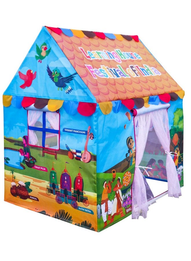 HomeCute HOMECUTE Hut Type Kids' Toys Play Tent House, Play And Learning House For Boys And Girl. (Festivals India),Orange  - Image 1