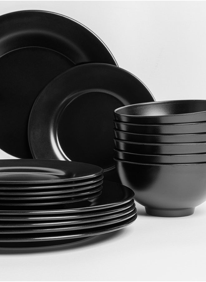 Master Gold 18 Pieces Premium Melamine Dinner Set For 6 People Matte Black Dishwasher Safe | Melamine Plates Set | Healthy Melamine Dinner Set 38 x 20 x 28 cm  - Image 2