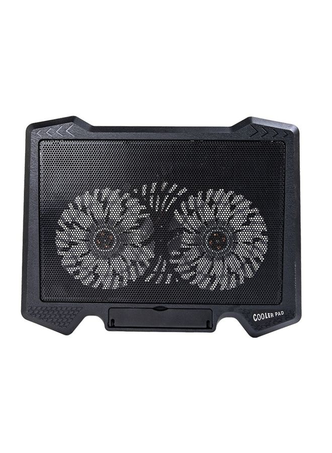 BURAQ S200 Dual Silent Cooling Fan Portable Slim Notebook Cooling Pad for Laptop(Black)  - Image 1