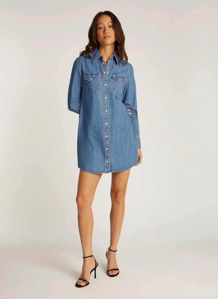 تومي جينز Button Down Denim Dress