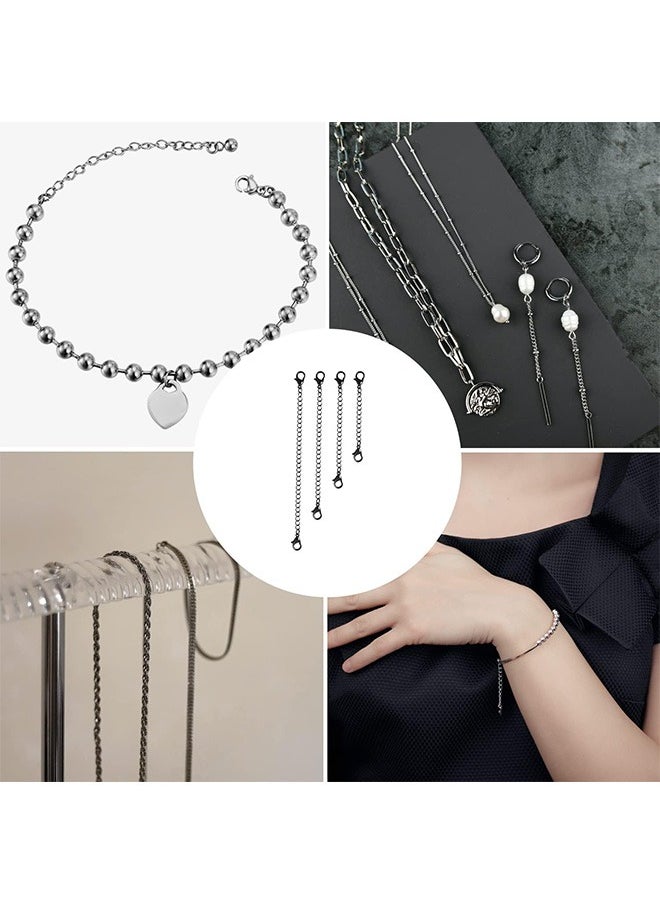Zoreya - 4 Pcs Necklace Extenders, Chain Extenders Bracelet Anklet Extension, for Jewelry Making Necklace (Black) - Image 1