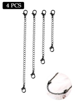 4 Pcs Necklace Extenders, Chain Extenders Bracelet Anklet Extension, for Jewelry Making Necklace (Black)