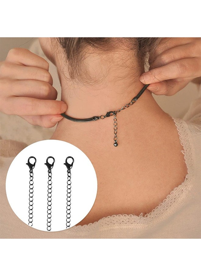Zoreya - 4 Pcs Necklace Extenders, Chain Extenders Bracelet Anklet Extension, for Jewelry Making Necklace (Black) - Image 1