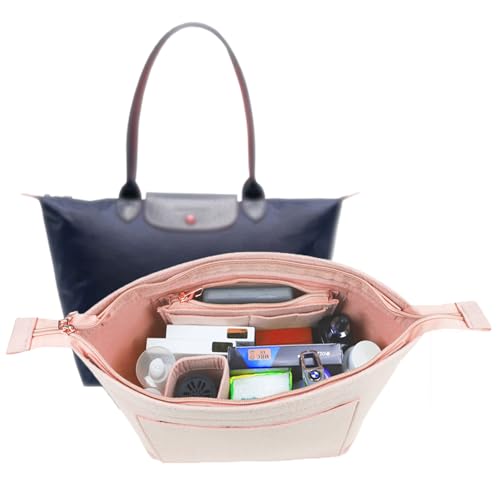 Lckaey Purse Organizer Insert for Longchamp Le Pliage Handbags Insert Felt Organizer1014pink-S - Image 1