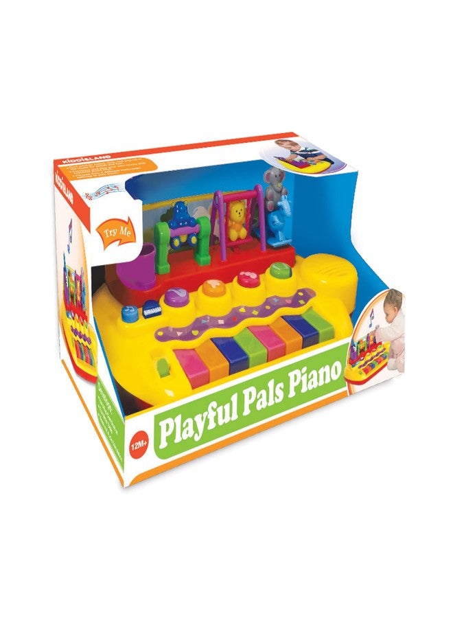 Kiddieland Playful Pals Piano for Toddlers, 8-Key Colorful Musical Toy with 5 Instrument Sounds, Moving Animal Figures, Songs, Ages 12+ Months - Image 3