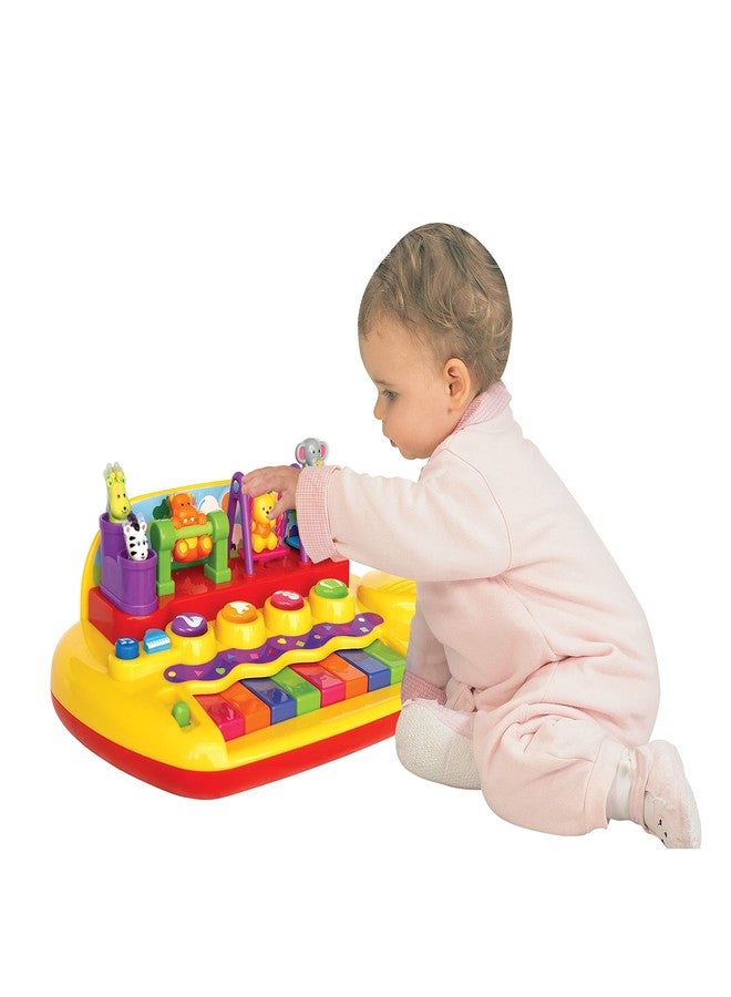 Kiddieland Playful Pals Piano for Toddlers, 8-Key Colorful Musical Toy with 5 Instrument Sounds, Moving Animal Figures, Songs, Ages 12+ Months - Image 2