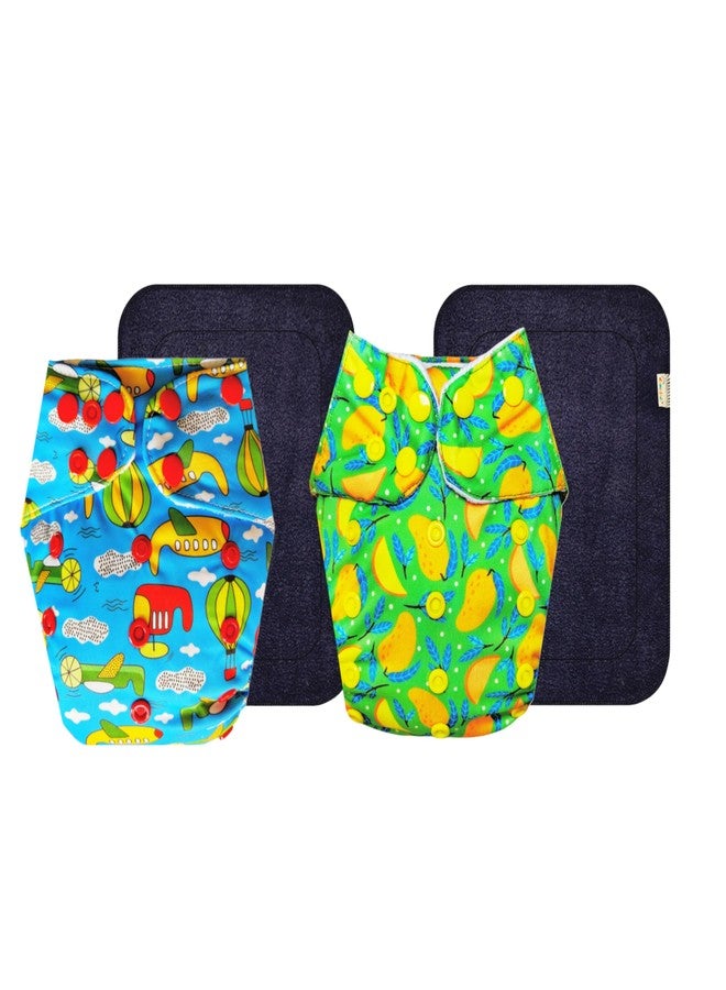 Dumbledo Premium Cloth Diaper with Black Insert (Pack of 2) | Soft & Gentle | 6-Layer Absorbent Pad | Quick Dry | Ideal for Toddlers | 3 Months - 3 Years | Unisex Baby - Image 1