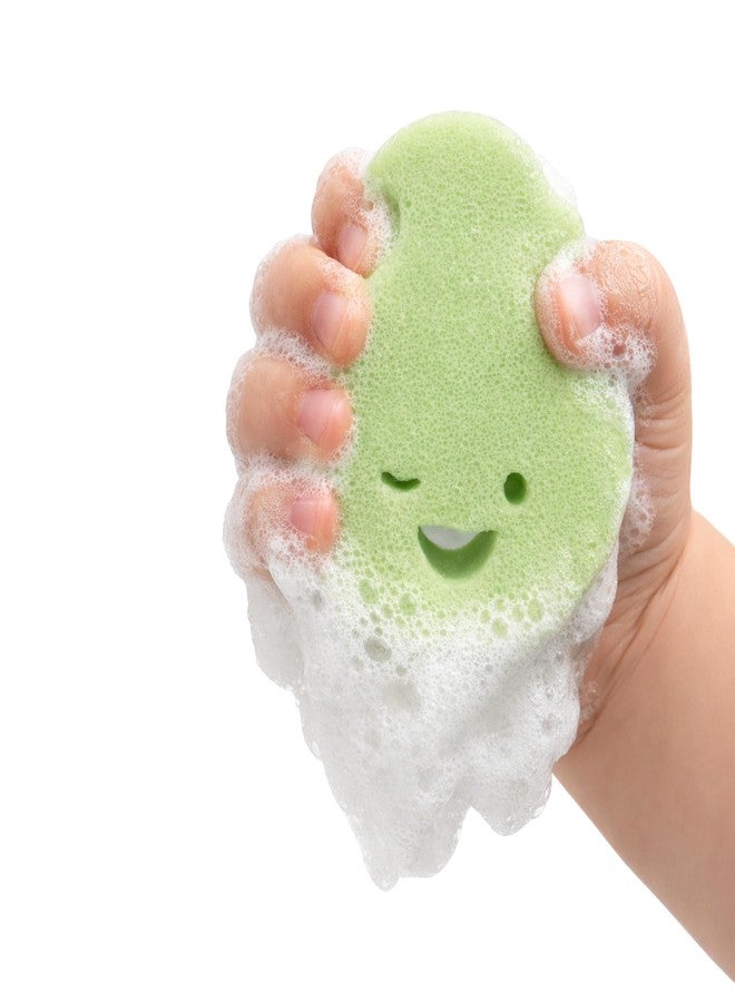 Dabble & Dollop Sponge Pop™ Kids Bath Sponge with Built-in Body Wash - Honeydew Soap Sponge for Kids, Super Soft Reusable Shower Sponge & Bath Loofah for Sensitive Skin, 15+ Washes - Image 3