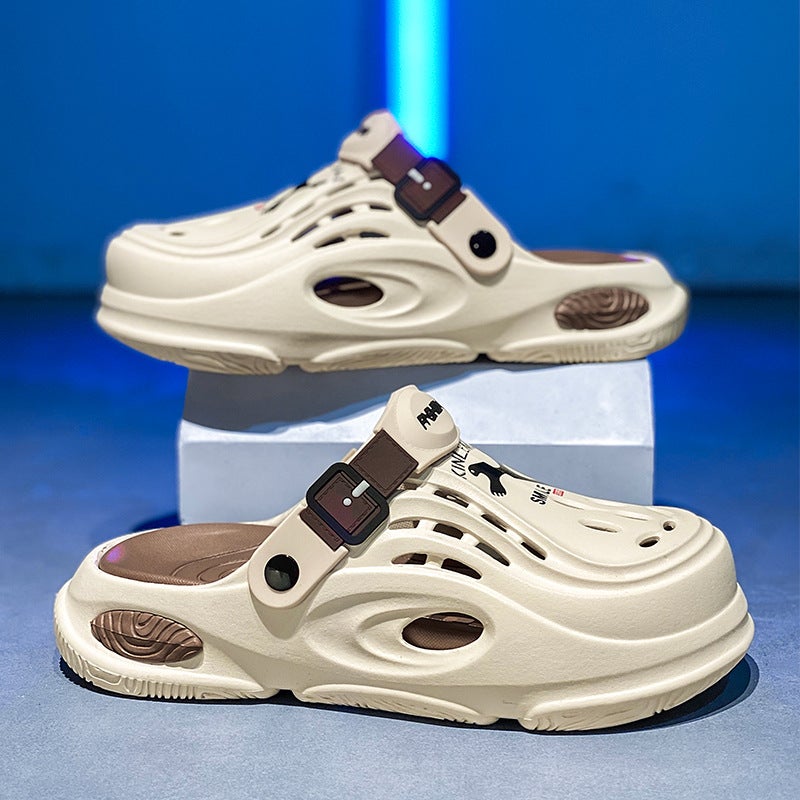 Hole Shoes Men'S Summer Outer Wear Thick-Soled Sports Sandals Boys Driving Non-Slip Beach Sandals Fashion Brand Style - Image 3