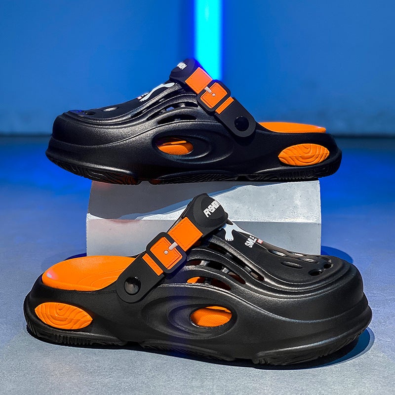 Hole Shoes Men'S Summer Outer Wear Thick-Soled Sports Sandals Boys Driving Non-Slip Beach Sandals Fashion Brand Style - Image 2