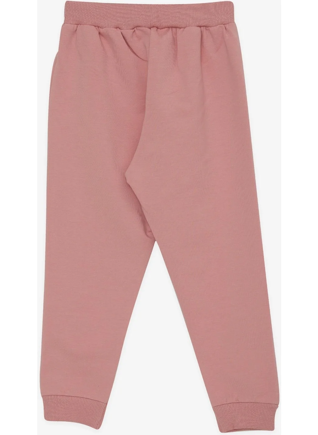 Breeze Girls' Sweatpants with Cute Teddy Bear Embroidery, Age 1-4, Dried Rose