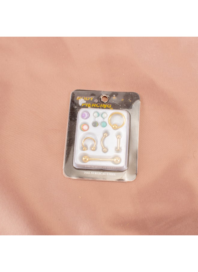 Generic Set of Golden Stainless Steel Body Piercing  - Image 2