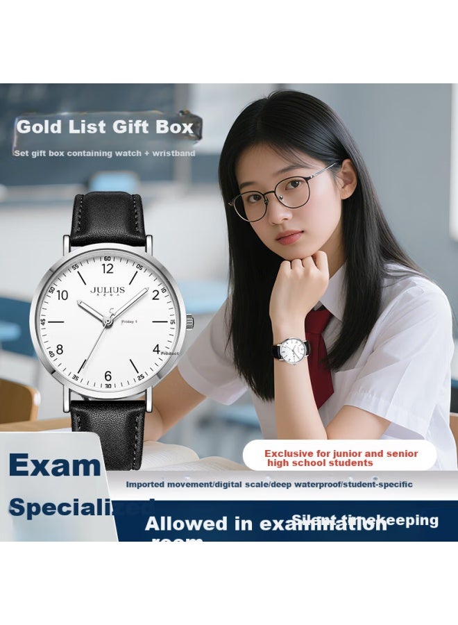 Julius Exam Special Student Watch For Men And Women, Junior High School, High School Students, Civil Servants, College Entrance Examination, Middle School Entrance Examination, Silent Night Light Poin - Image 1