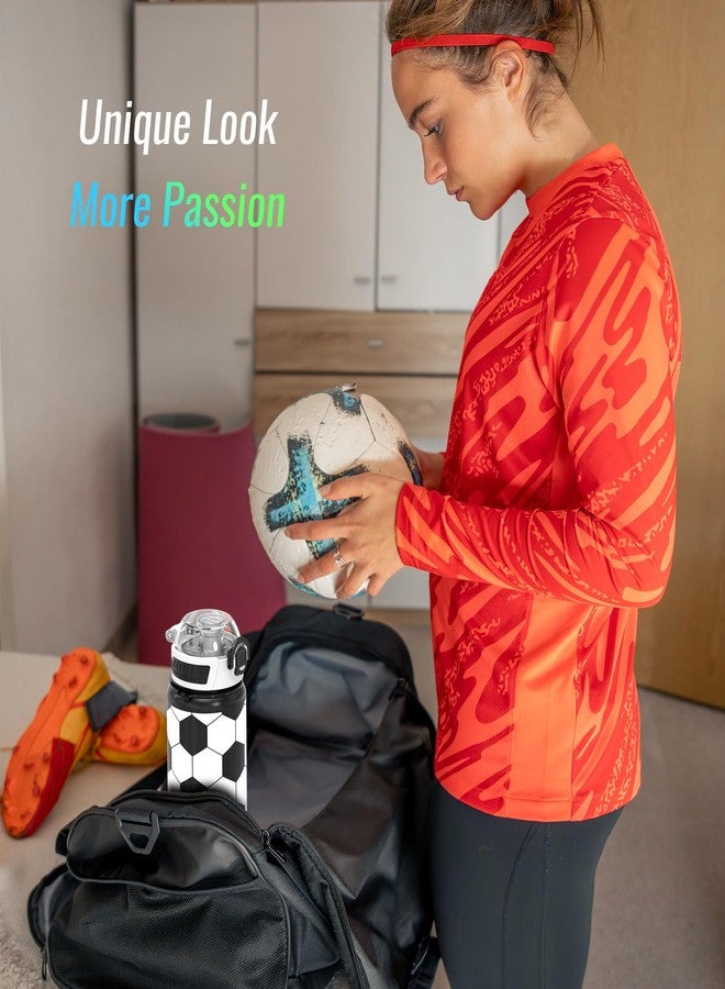 MYFOREST 32oz/1L Sport Water Bottle, Light Tritan, Quick-Open Chug Lid/Straw 2-in-1, Leak-Proof, Dishwasher-Safe, BPA-Free, Drop-Resist & Scratch-Resist for Travel/Gym/Office/Fan Gift (Soccer) - Image 3